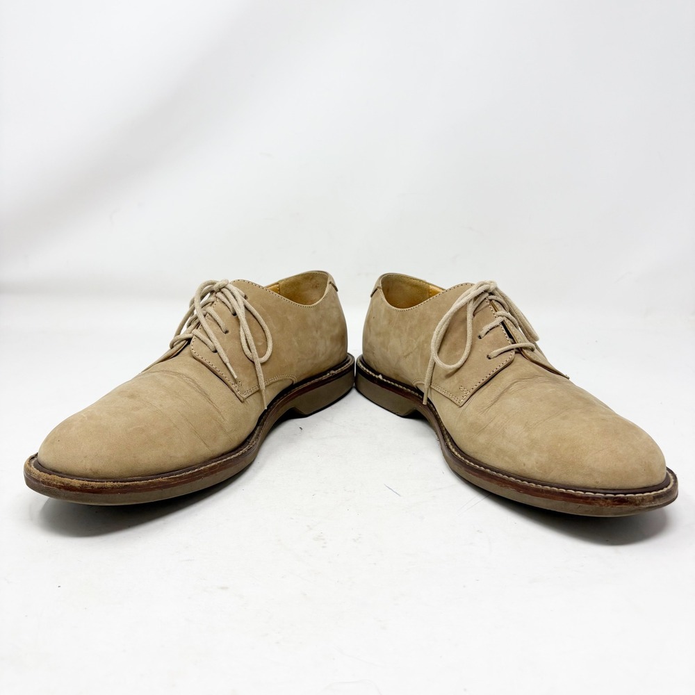 Johnston & Murphy Tan Nubuck Leather Plain Toe Derby Shoes Mens Size 9M Preppy - Picture 4 of 13